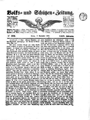 Volks- und Schützenzeitung Freitag 3. September 1869