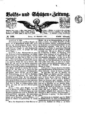 Volks- und Schützenzeitung Freitag 10. September 1869