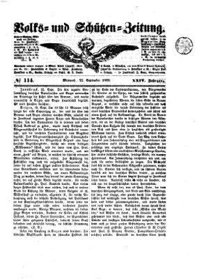 Volks- und Schützenzeitung Mittwoch 22. September 1869