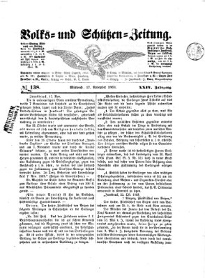 Volks- und Schützenzeitung Mittwoch 17. November 1869