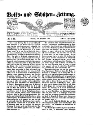 Volks- und Schützenzeitung Montag 13. Dezember 1869