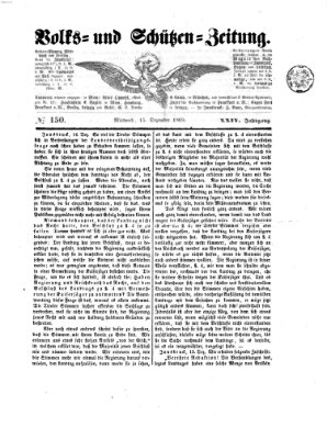 Volks- und Schützenzeitung Mittwoch 15. Dezember 1869