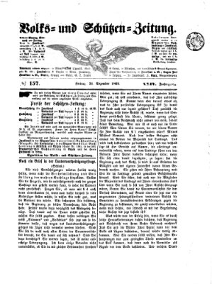 Volks- und Schützenzeitung Freitag 31. Dezember 1869