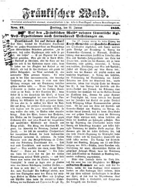 Fränkischer Wald Freitag 21. Januar 1859