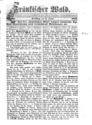 Fränkischer Wald Samstag 22. Januar 1859