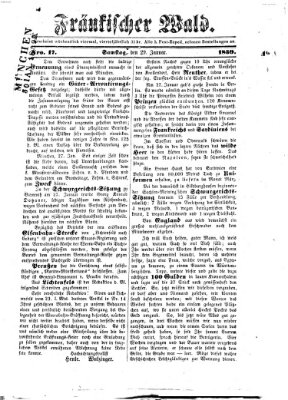 Fränkischer Wald Samstag 29. Januar 1859