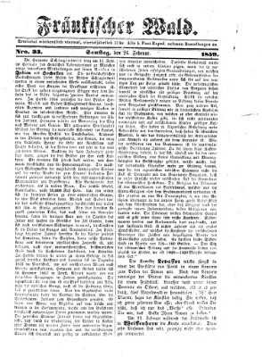 Fränkischer Wald Samstag 26. Februar 1859