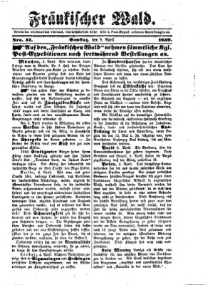 Fränkischer Wald Samstag 9. April 1859