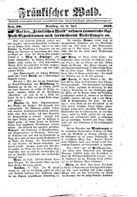 Fränkischer Wald Samstag 30. April 1859