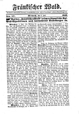 Fränkischer Wald Mittwoch 6. Juli 1859