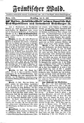 Fränkischer Wald Samstag 16. Juli 1859