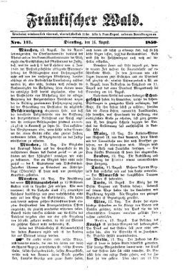 Fränkischer Wald Dienstag 16. August 1859