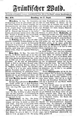 Fränkischer Wald Samstag 27. August 1859