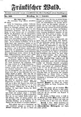 Fränkischer Wald Dienstag 13. September 1859