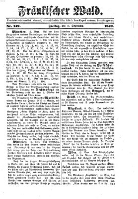 Fränkischer Wald Freitag 16. September 1859