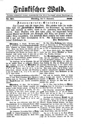 Fränkischer Wald Dienstag 20. September 1859