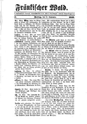 Fränkischer Wald Freitag 23. September 1859