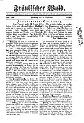 Fränkischer Wald Freitag 30. September 1859