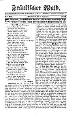 Fränkischer Wald Mittwoch 2. November 1859