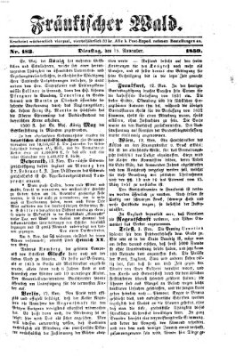 Fränkischer Wald Dienstag 15. November 1859