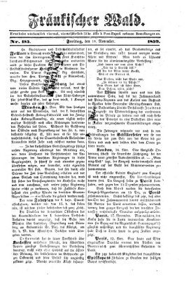 Fränkischer Wald Freitag 18. November 1859