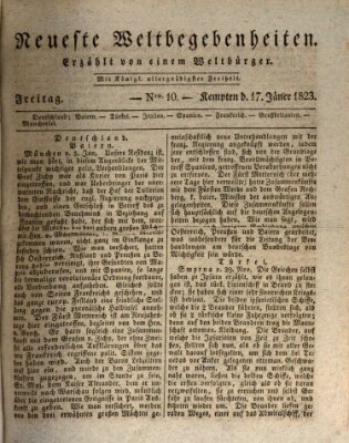 Neueste Weltbegebenheiten (Kemptner Zeitung) Freitag 17. Januar 1823