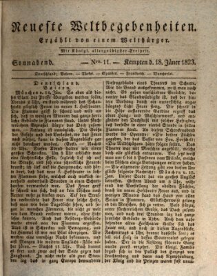 Neueste Weltbegebenheiten (Kemptner Zeitung) Samstag 18. Januar 1823