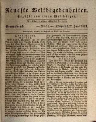 Neueste Weltbegebenheiten (Kemptner Zeitung) Samstag 25. Januar 1823