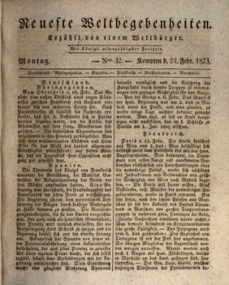 Neueste Weltbegebenheiten (Kemptner Zeitung) Montag 24. Februar 1823