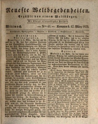 Neueste Weltbegebenheiten (Kemptner Zeitung) Mittwoch 12. März 1823