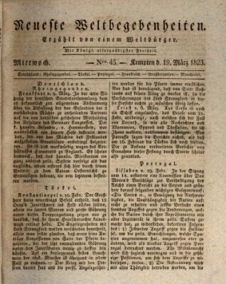 Neueste Weltbegebenheiten (Kemptner Zeitung) Mittwoch 19. März 1823