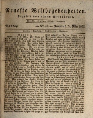 Neueste Weltbegebenheiten (Kemptner Zeitung) Montag 24. März 1823