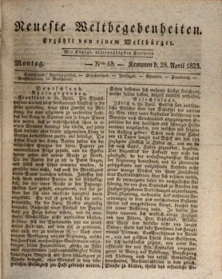 Neueste Weltbegebenheiten (Kemptner Zeitung) Montag 28. April 1823