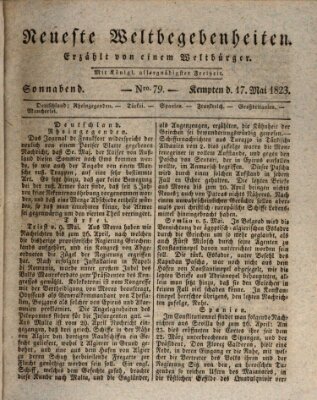 Neueste Weltbegebenheiten (Kemptner Zeitung) Samstag 17. Mai 1823