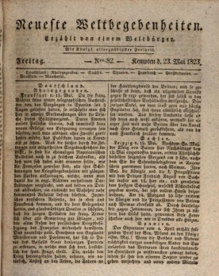 Neueste Weltbegebenheiten (Kemptner Zeitung) Freitag 23. Mai 1823