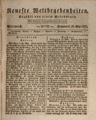 Neueste Weltbegebenheiten (Kemptner Zeitung) Mittwoch 28. Mai 1823