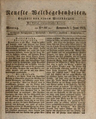 Neueste Weltbegebenheiten (Kemptner Zeitung) Montag 2. Juni 1823