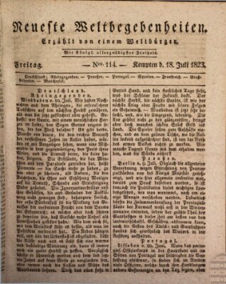 Neueste Weltbegebenheiten (Kemptner Zeitung) Freitag 18. Juli 1823