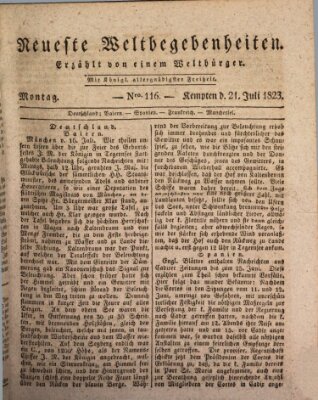 Neueste Weltbegebenheiten (Kemptner Zeitung) Montag 21. Juli 1823