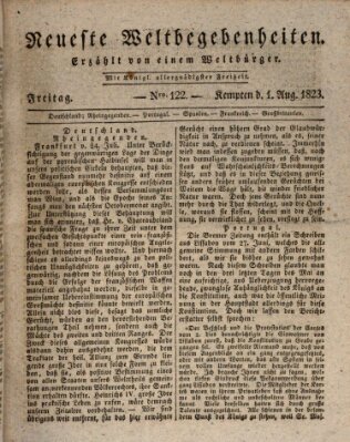 Neueste Weltbegebenheiten (Kemptner Zeitung) Freitag 1. August 1823