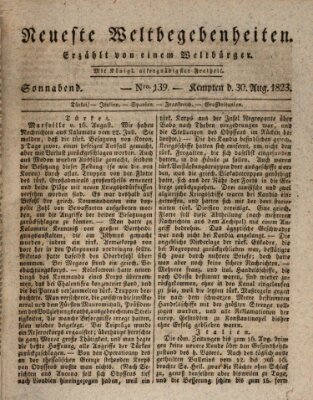 Neueste Weltbegebenheiten (Kemptner Zeitung) Samstag 30. August 1823