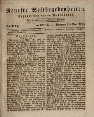 Neueste Weltbegebenheiten (Kemptner Zeitung) Freitag 5. September 1823