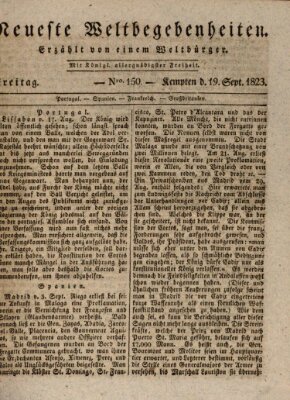 Neueste Weltbegebenheiten (Kemptner Zeitung) Freitag 19. September 1823