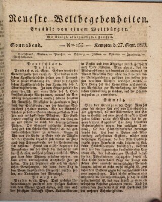 Neueste Weltbegebenheiten (Kemptner Zeitung) Samstag 27. September 1823