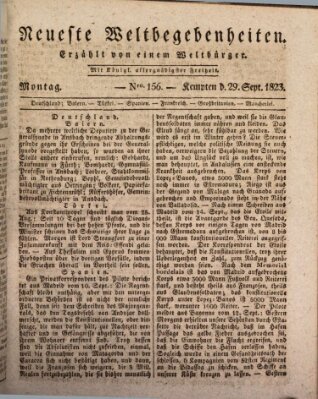 Neueste Weltbegebenheiten (Kemptner Zeitung) Montag 29. September 1823