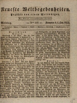 Neueste Weltbegebenheiten (Kemptner Zeitung) Montag 6. Oktober 1823