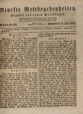 Neueste Weltbegebenheiten (Kemptner Zeitung) Samstag 11. Oktober 1823