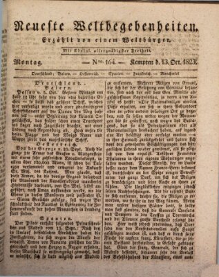 Neueste Weltbegebenheiten (Kemptner Zeitung) Montag 13. Oktober 1823