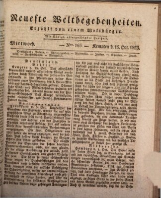 Neueste Weltbegebenheiten (Kemptner Zeitung) Mittwoch 15. Oktober 1823