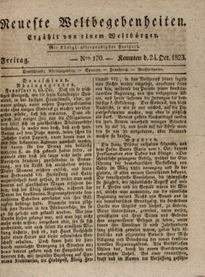 Neueste Weltbegebenheiten (Kemptner Zeitung) Freitag 24. Oktober 1823